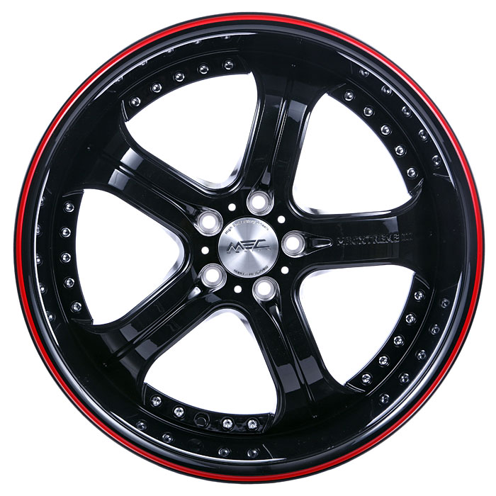 mecxtreme3 one piece wheel in Full Glossy Black without Stainless Steel Lip