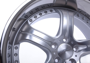 mecxtreme3 one piece wheel in Satin with Stainless Steel Lip