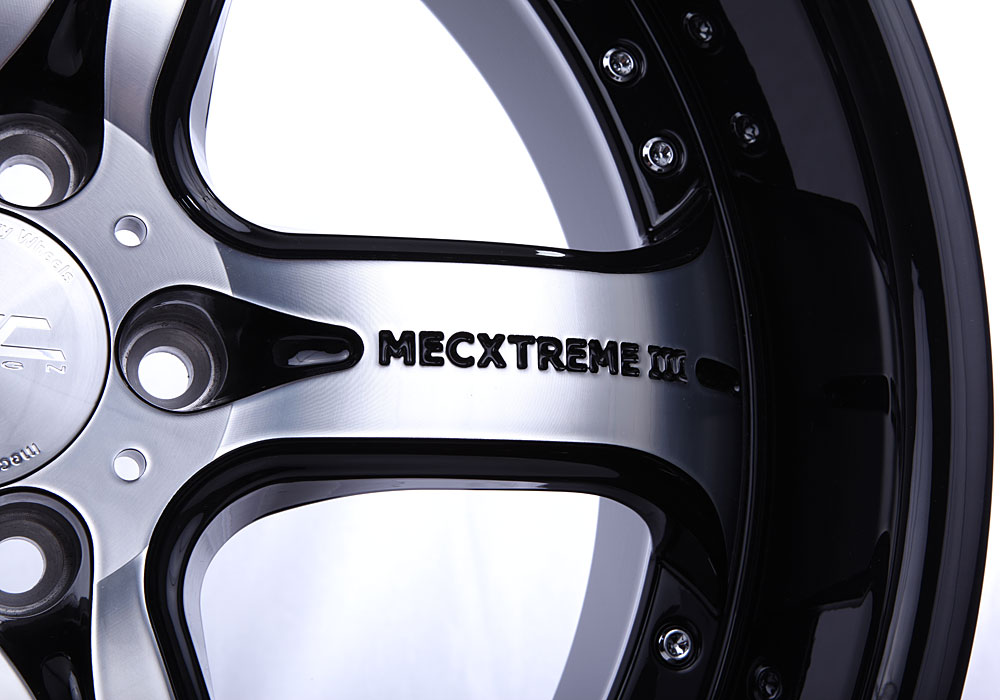 mecxtreme3 one piece wheel in Satin Double Black without Stainless Steel Lip