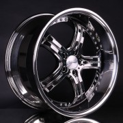 mecxtreme3 one piece wheel in Black Chrome with Stainless Steel Lip