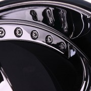 mecxtreme3 one piece wheel in Black Chrome with Stainless Steel Lip